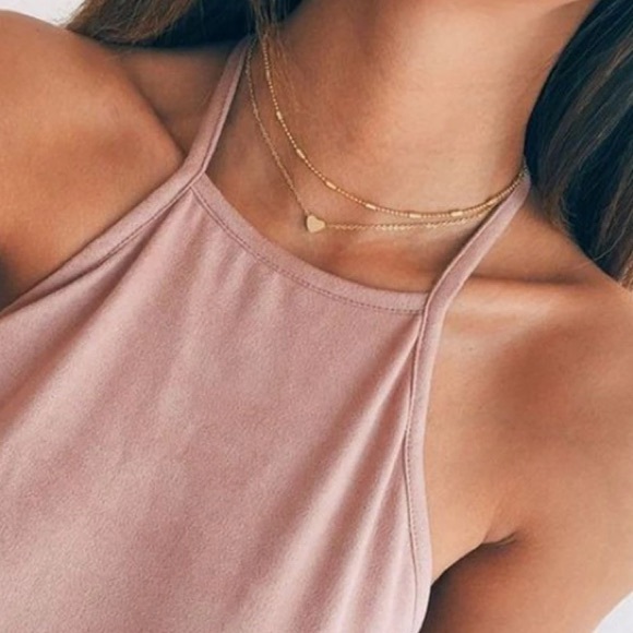 Jewelry - DELICATE LAYERED HEART CHOKER NECKLACE